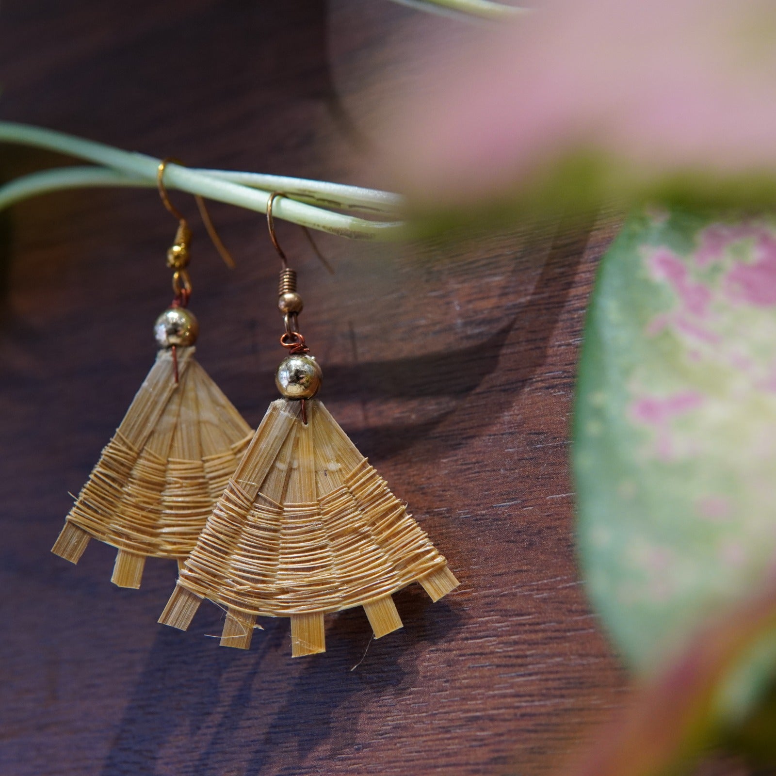 Bamboo Fan Earring