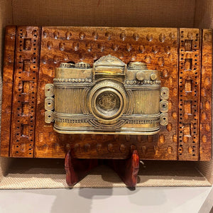 Camera Brass and wood Frame